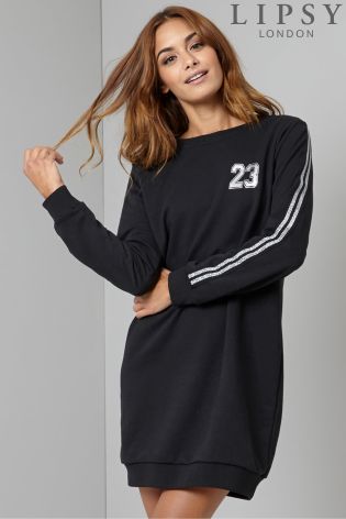 Lipsy Sports Tape Sweatshirt Dress